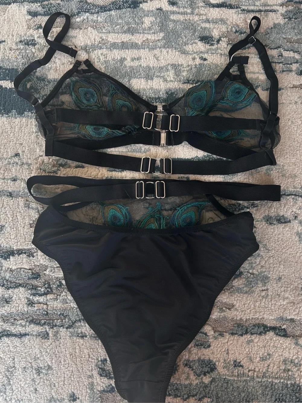 Thistle and Spire “Hera” Peacock Embroidery 2-Piece Set